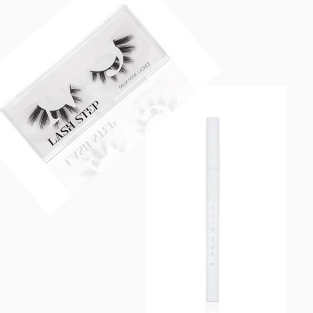 LASH STEP FAUX MINK LASHES & ADHESIVE LINER - BRAND NEW SEALED!